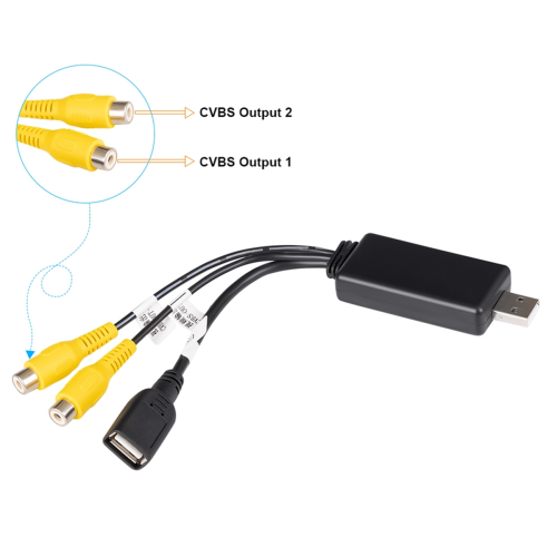For Android System USB Interface to Video Out Adapter Car Radio Multimedia Player AV Output Connect 2