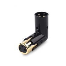 1Pcs 3Pin XLR Angle Adapter Adjustable Male to Female Right 90 Degree
