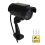 Simulation Solar Camera Outdoor Surveillance Fake Dummy Cam with LED Light Black 2