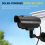 Simulation Solar Camera Outdoor Surveillance Fake Dummy Cam with LED Light Black 5