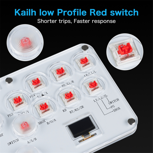 Fighting Stick Controller Colorful RGB Light Game Arcade Keyboard for PC Switch 2