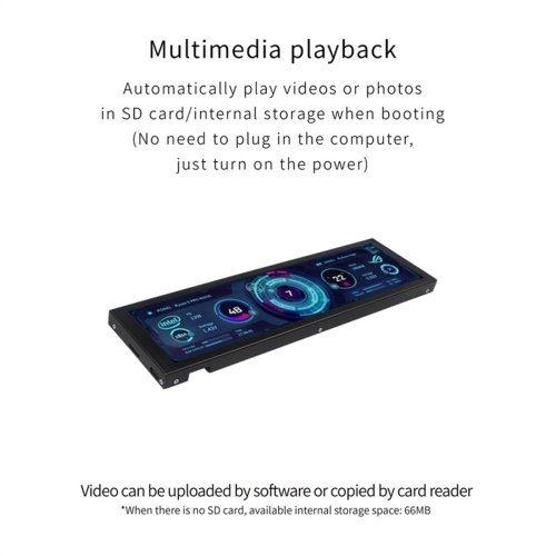 8.8inch Computer Temp Monitor (Dynamic Theme Supported), IPS Type C Secondary Screen CPU RAM HDD Data FPS Black 2