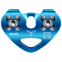 Heart-Shape Climbing Double Pulley Steel Cable Rope 13mm Device High Speed Zipline Trolley 24KN