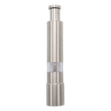 Salt Grinder and Pepper Mill Set for Sea Spices with Thumb Button One Hand Operation