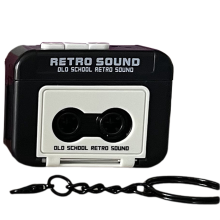 Mini Retro Recorder Keychain Can Record and Fun Music Box Pendant Personalized Couple Gift for Girlfriend,B