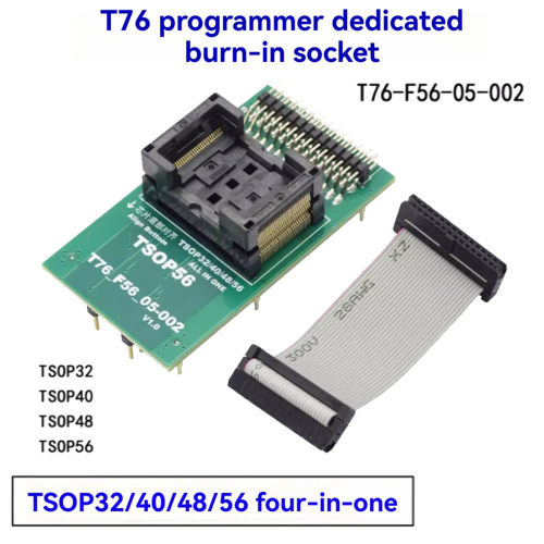For T76 Programmer Tsop32 Tsop40 Tsop48 Tsop56 ZIF Adapter Burning Socket 2