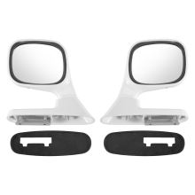 2Pcs Universal Hood Side Rear View Mirror Auto Exterior Adjustable Reflector SUV Truck White