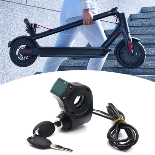 E-Bike Ignition Lock Key Thumb Throttle Voltmeter Digital Voltage Display Switch for M365 Universal 2