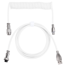 USB C Coiled Keyboard Cable Braided Mechanical with Detachable Metal Cord 1.5M USB-C to USB-