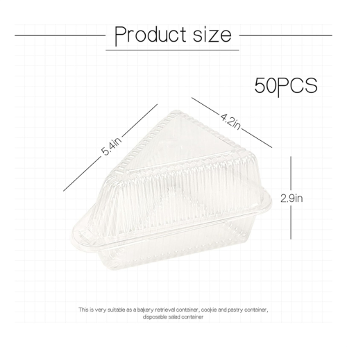50Pcs Cake Containers with Hinged Lid,Disposable Pie Boxes,Individual Cheesecake Containers,Cake Carriers 2
