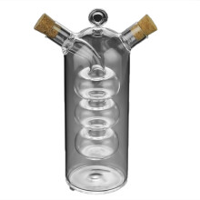 Double Layer Sauce Oil Bottle 2 in 1 Vinegar Glass Condiment Seasoning Sealed Kitchen Storage Bottles Jars