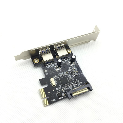 PCIE Expansion Card PCI-E to 2-Port USB3.0 5Gbps Convert Riser for Win7/8/9/10/Linux 2