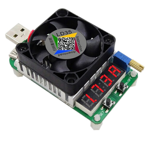 Electronic Load Resistor Usb Interface Discharge Battery Test Led Display Fan Adjustable Current Voltage 25W/35W(Ld35) 1