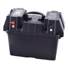 Smart Battery Box, 12V Marine Enclosure, Multi-Port and Circuit Breaker for Trolling Motor, Rv, Tray Box