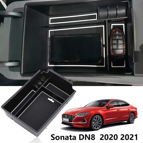 Center Console Organizer Tray Armrest Secondary Storage Insert for DN8 2020 2021 Black+White 2