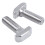 M8 Thread T-Slot Drop-In Stud Sliding Screw Bolt Silver Tone 5pcs 3