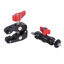 Slr Camera Magic Arm Double Hot Shoe Ball Head Crab Claw Clip Universal Monitor Bracket Clamp Super Holder Stand
