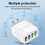 4 USB Fast Charging Adapter,with LED Light Charge Charger 5V3A Type-C QC3.0 Adapter(US Plug) 4