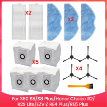 For 360 S8/S8 Plus/ Choice R2/R2S Lite/ RE4 Plus/RE5 Plus Replacement Parts Brush Filter Dust Bag Mop Cloth B