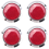 4 Pcs Auto Car Plastic Round Reflective Reflector Sticker Red 1