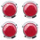 4 Pcs Auto Car Plastic Round Reflective Reflector Sticker Red 8