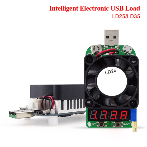 USB Electronic Load Tester Multifunctional Digital Voltage Current Meter Battery with Fan LD25 2
