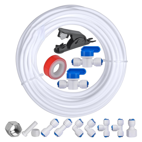 32.8ft Refrigerator Water Line Kit ,1/4inch OD for Fridge Icemaker Reverse Osmosis System Filter 1