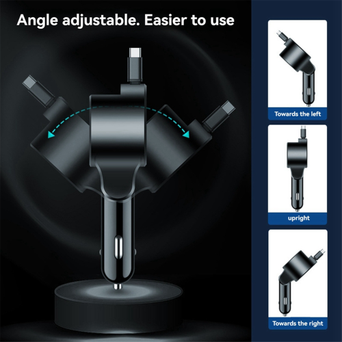 Digital Display Retractable Cable Car Charger Supports PD30W Fast Charging Super 2