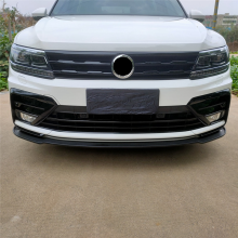 Car Glossy Black Under Front Center Grille Grill Moulding Strips Fog Light Cover Trim for 2017-2021