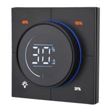 Infinite Knob Dimmer Regulator Zigbee 3.0 PC Panel Wall Light Switch 150-300W AC 110-240V Digital LCD Yandex(Black)