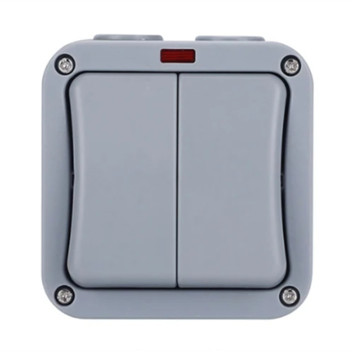 IP66 Wall Electrical Switch 220V Light Waterproof on Off Security Button with Fixation Night in the Pc Power(B) 1