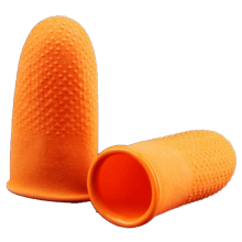 100Pcs Rubber Anti-Slip Finger Cots Orange Disposable Protective for Electronic Repair