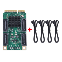 Mini PCI-E 4 Port III 6G PCI Express Controller Card SATA3.0 SSD Adapter