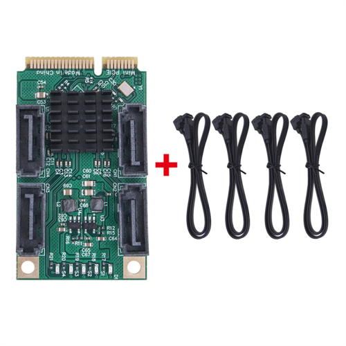 Mini PCI-E 4 Port III 6G PCI Express Controller Card SATA3.0 SSD Adapter