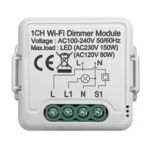 Tuya Wifi Smart Dimmer Switch Module 10A Support 2 Way Control 1 Gang Compatible for Home Life App