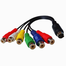 10 Pin S-Video to Female RGB 6 Din Male Component Cable 30cm for PC HDTV