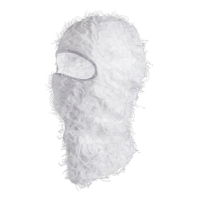 Distressed Ski Mask Full Face Knitted Fuzzy Yeat Shiesty Distress for Men Women White
