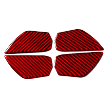 ABS Red Carbon Fiber Interior Door Handle Bowl Cover Trim Decor Sticker For 10Th Gen 2016 2017 2018 2019