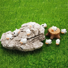 50Pcs Mini Cow Figurines Resin Miniature Animals Fairy Garden Moss Landscape DIY Crafts