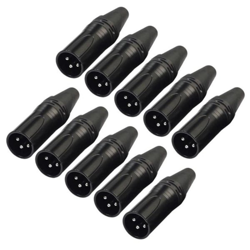 10pcs DIY 3Pin XLR Adapter Socket Aviation Connector Welding Head Microphone Cable Connector(Male)