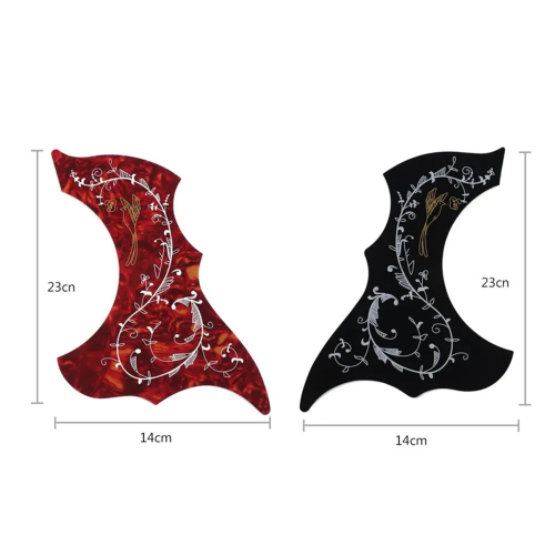 Black Flower and Bird Guitar Pickguard Decorative Self-Viscous Sticker String Guard Protection Patch 2