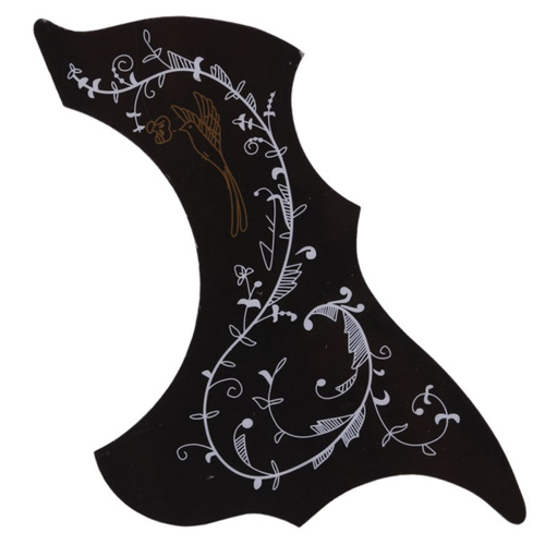 Black Flower and Bird Guitar Pickguard Decorative Self-Viscous Sticker String Guard Protection Patch 1
