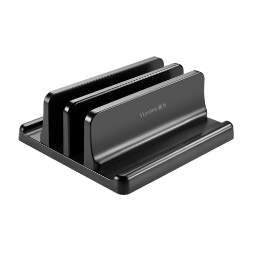 Adjustable Vertical Laptop Stand Holder Bracket Mount - Space Saving Organizer Black