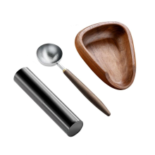 Coffee Bean Scale, Plate Powder Tray Special Bowl, Measuring Spoon, Tray,Sapele