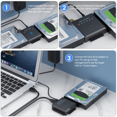 to USB 3.0 IDE Adapter USB3.0 USB2.0 Cable for 2.5 3.5 Hard Disk Drive HDD SSD Eu Plug 2
