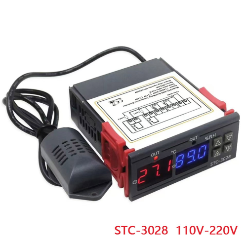 -3028 220V Digital Thermostat Thermometer Hygrometer Temperature Humidity Controller Regulator 2