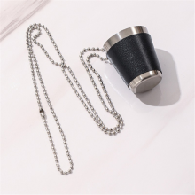 Pack of 6 Shot Cups Metal for Hanging Glasses Stainless Steel with Chain Glass 30ml Cup Parties,B