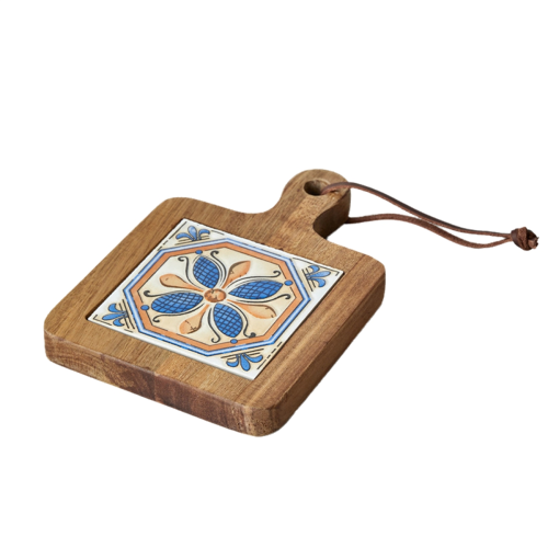 Solid Wood Tile Insulation Pot Mats, Home Retro Placemats, High Temperature Resistant Kitchen Table Mats Coasters A
