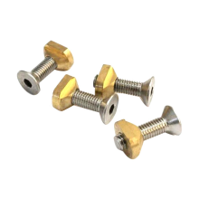 4Pcs M6 Hydrofoil Mounting Brass T-Nuts for Surfing All Tracks Outdoors Accessories Gold