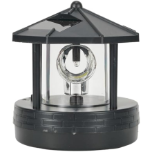 LED Solar Powered Lighthouse,360 Degree Rotating Lamp Lighthouse Landscape Path Lights Garden Outdoor Decor B